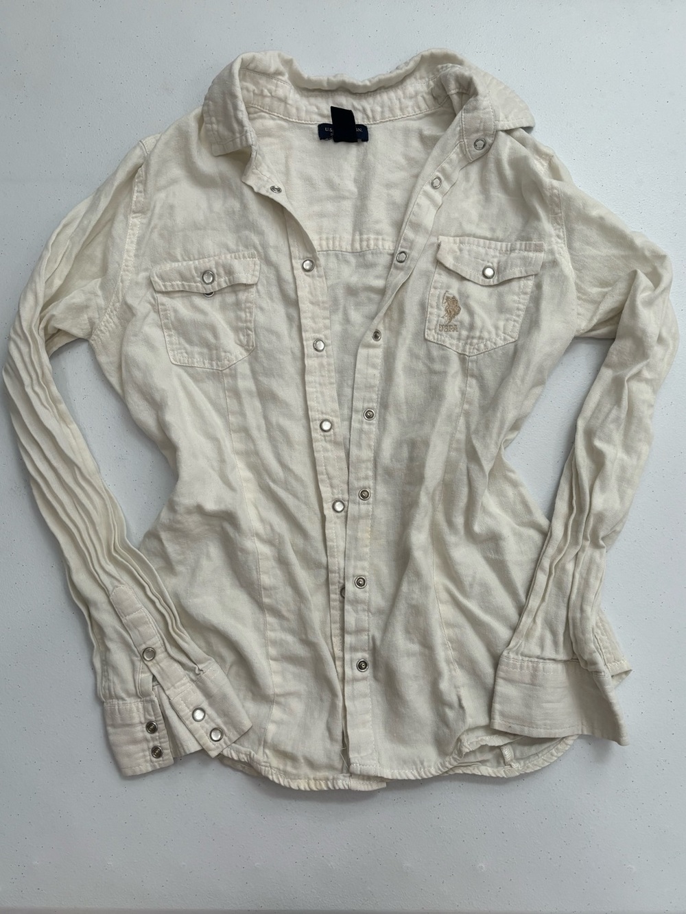 90s U.S. Polo Assn. Long Sleeve Button Down Blouse